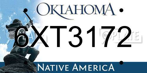 6XT3172 Oklahoma License Plate