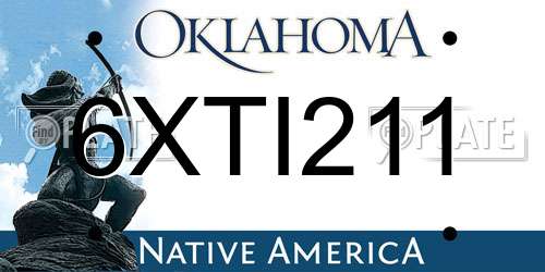 6XTI211 Oklahoma License Plate