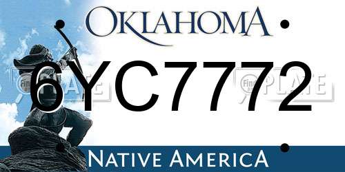 6YC7772 Oklahoma License Plate