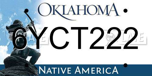 6YCT222 Oklahoma License Plate