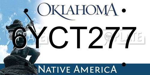 6YCT277 Oklahoma License Plate