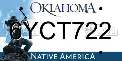 6YCT722 Oklahoma License Plate