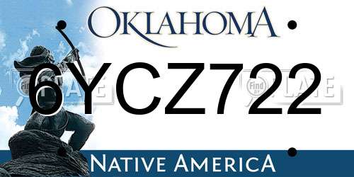 6YCZ722 Oklahoma License Plate
