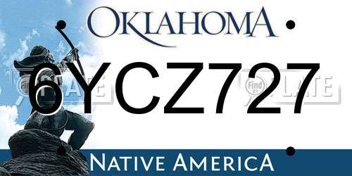 6YCZ727 Oklahoma License Plate