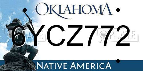6YCZ772 Oklahoma License Plate