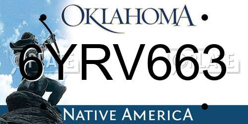 6YRV663 Oklahoma License Plate
