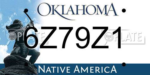 6Z79Z1 Oklahoma License Plate