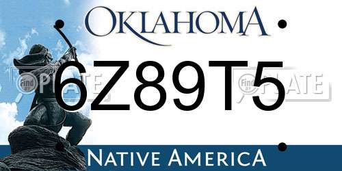 6Z89T5 Oklahoma License Plate