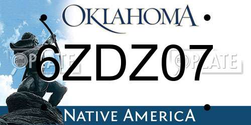 6ZDZ07 Oklahoma License Plate
