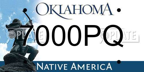 7000PQ Oklahoma License Plate