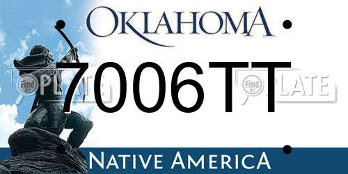 7006TT Oklahoma License Plate