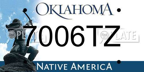 7006TZ Oklahoma License Plate