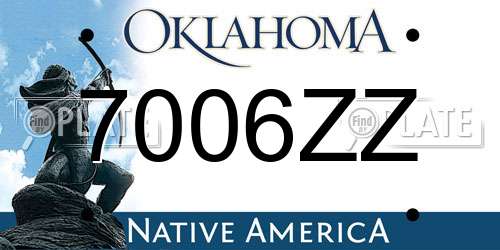 7006ZZ Oklahoma License Plate