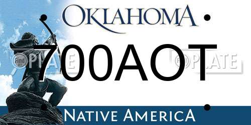 700AOT Oklahoma License Plate