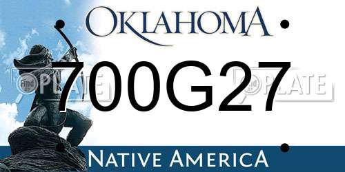 700G27 Oklahoma License Plate