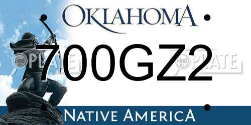 700GZ2 Oklahoma License Plate