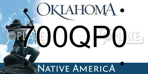 700QP0 Oklahoma License Plate