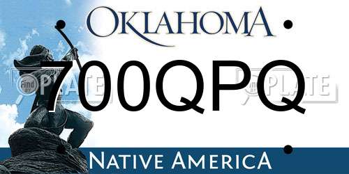 700QPQ Oklahoma License Plate