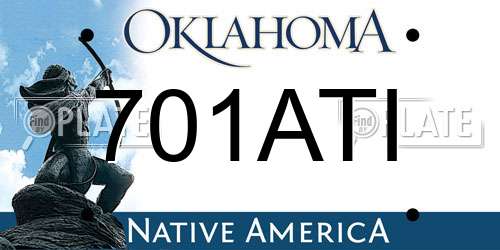 701ATI Oklahoma License Plate