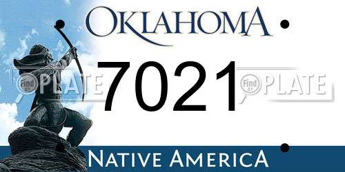 7021 Oklahoma License Plate