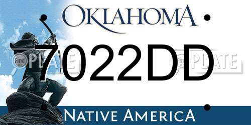 7022DD Oklahoma License Plate