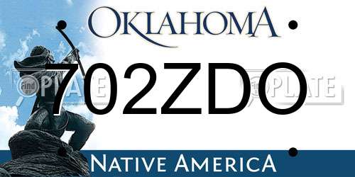 702ZDO Oklahoma License Plate