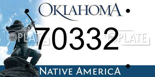 70332 Oklahoma License Plate