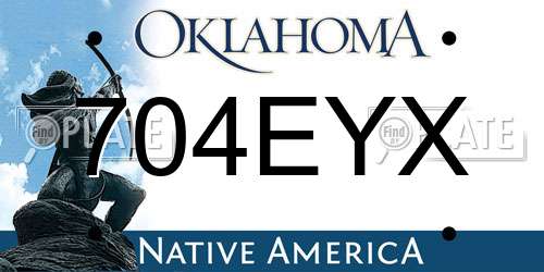 704EYX Oklahoma License Plate