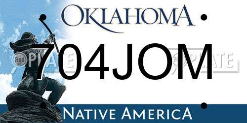 704JOM Oklahoma License Plate