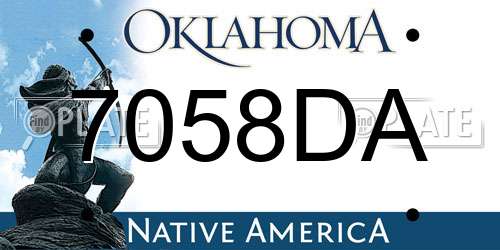 7058DA Oklahoma License Plate