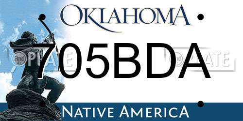 705BDA Oklahoma License Plate