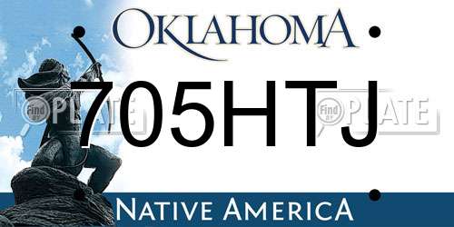 705HTJ Oklahoma License Plate
