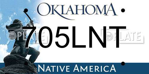 705LNT Oklahoma License Plate