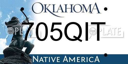 705QIT Oklahoma License Plate