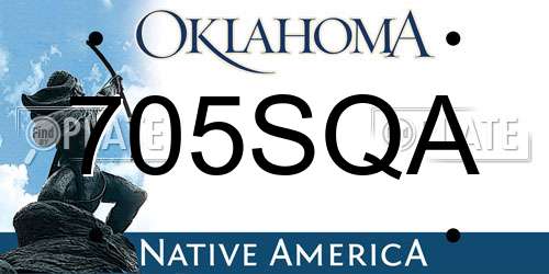 705SQA Oklahoma License Plate