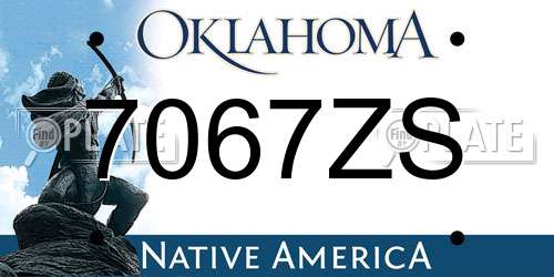 7067ZS Oklahoma License Plate