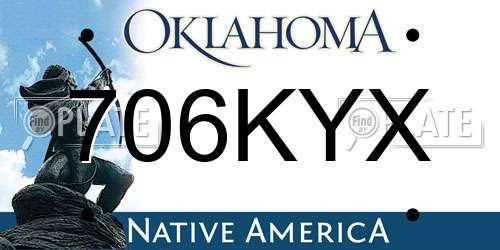 706KYX Oklahoma License Plate