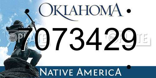 7073429 Oklahoma License Plate