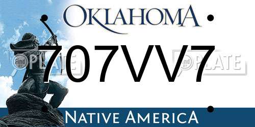 707VV7 Oklahoma License Plate