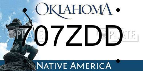 707ZDD Oklahoma License Plate