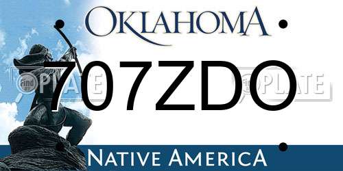 707ZDO Oklahoma License Plate