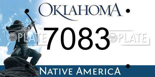 7083 Oklahoma License Plate