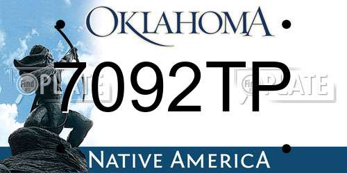 7092TP Oklahoma License Plate