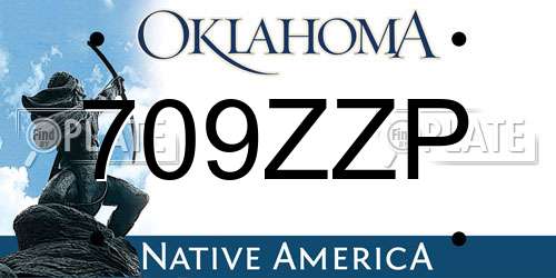 709ZZP Oklahoma License Plate