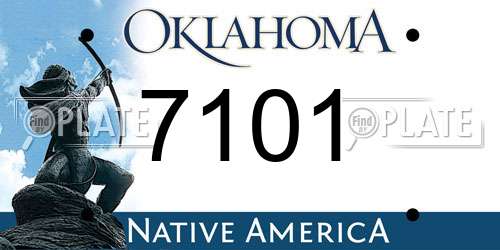 7101 Oklahoma License Plate