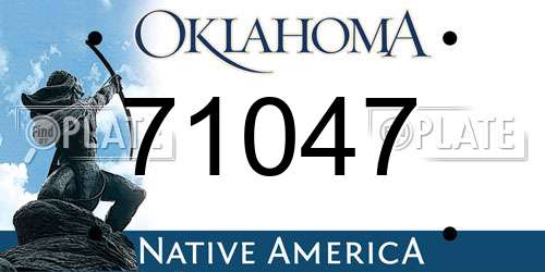 71047 Oklahoma License Plate