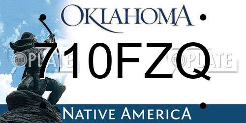 710FZQ Oklahoma License Plate