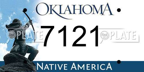 7121 Oklahoma License Plate
