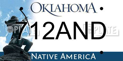 712AND Oklahoma License Plate