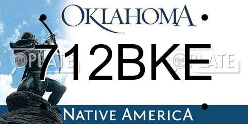 712BKE Oklahoma License Plate
